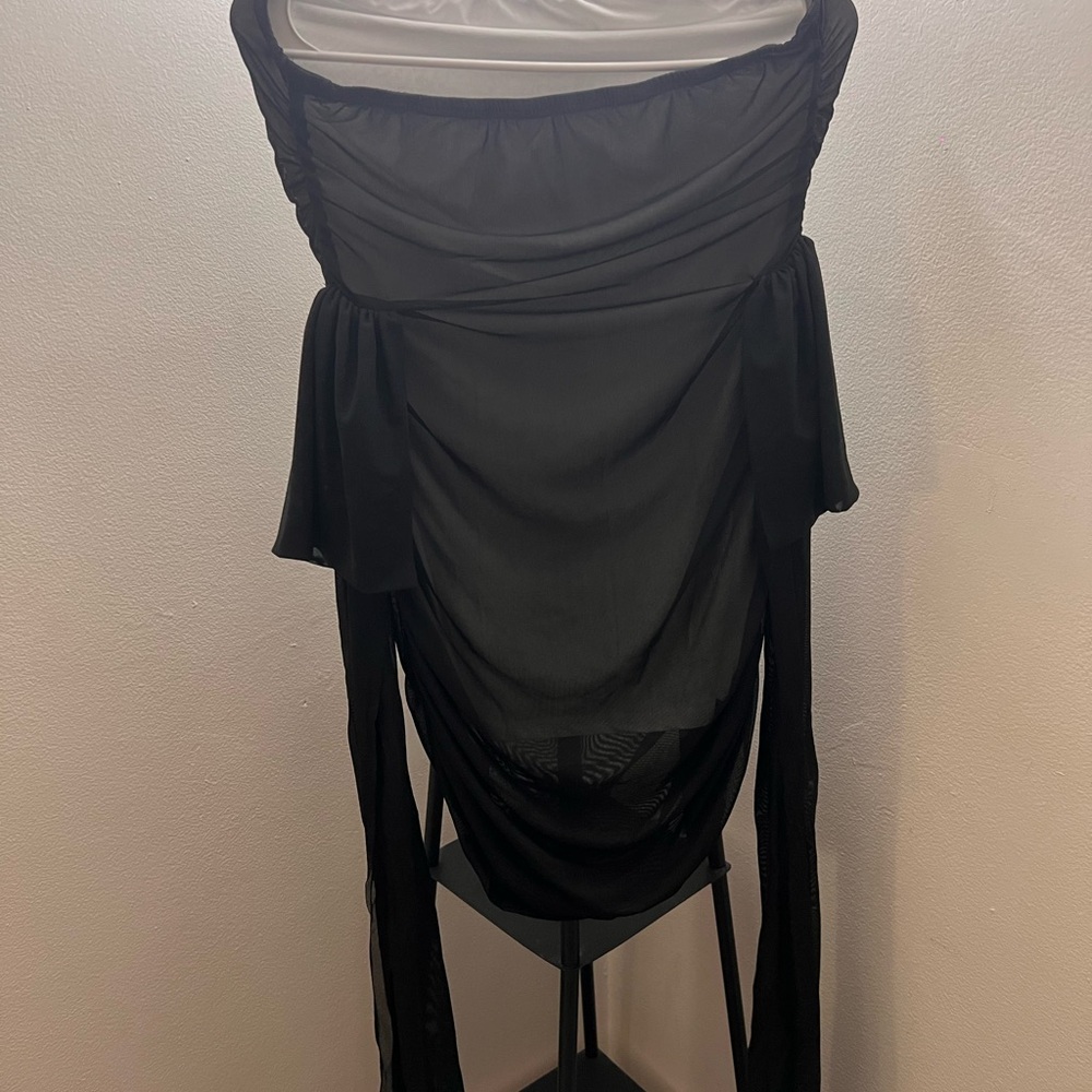SHEIN NW/OT Elegant Black Draped Dress